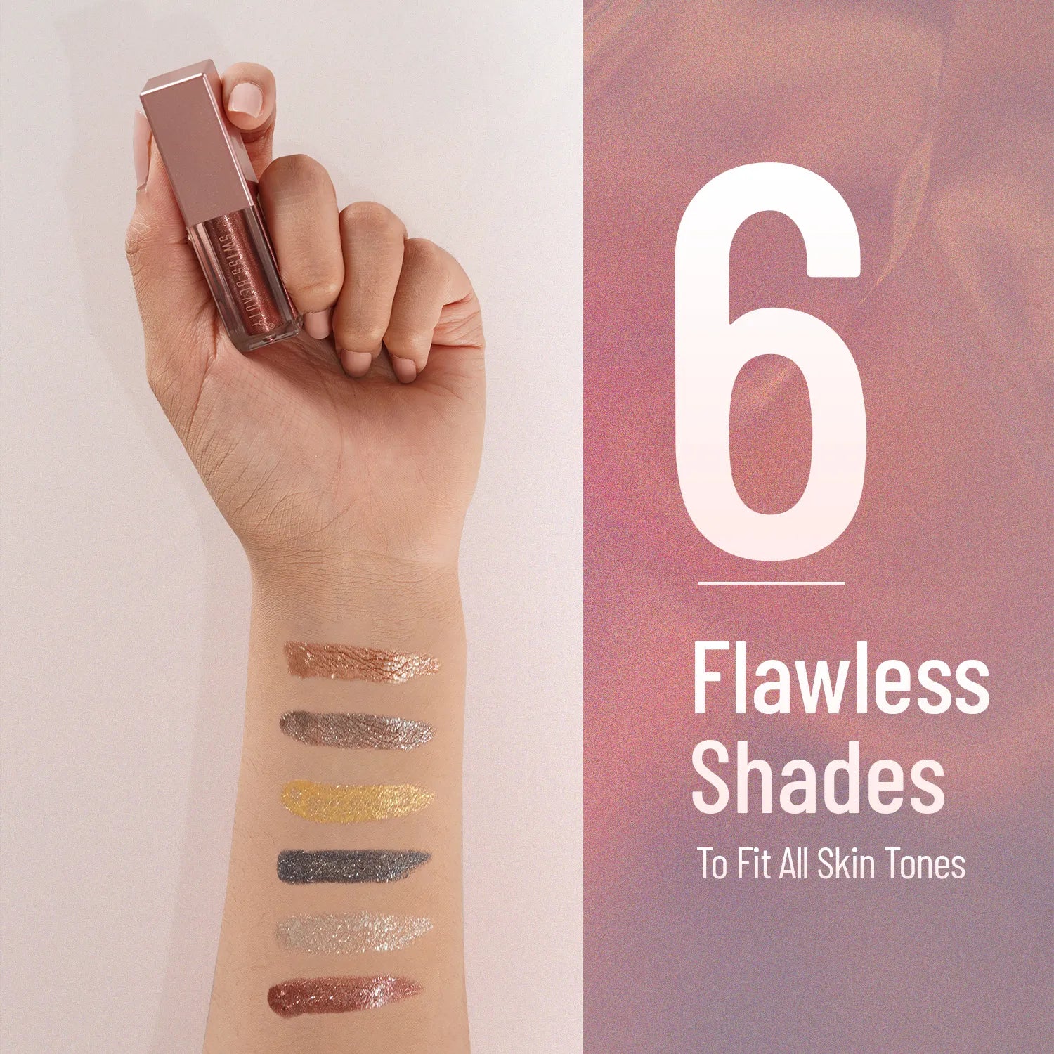 Swiss Beauty Metallic Eyeshadow Shade No. 05 Rose-Gold