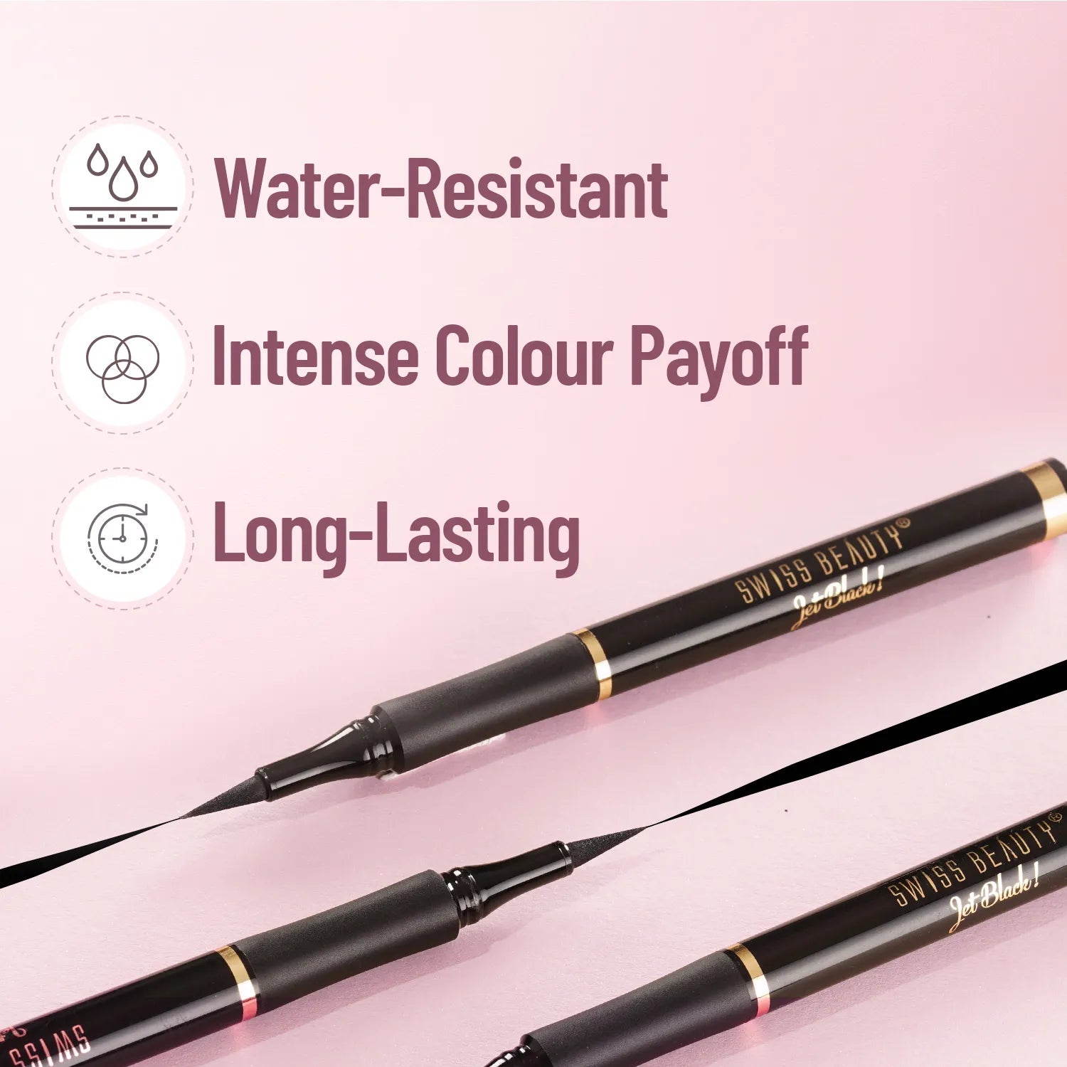 Swiss Beauty - Bold Felt Tip Eyeliner Pen Jet Black
