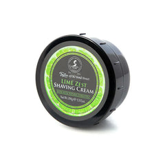 Shaving cream bowl with black lid and lime zest green label