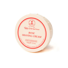 Rose shaving cream bowl lid, white with red label text