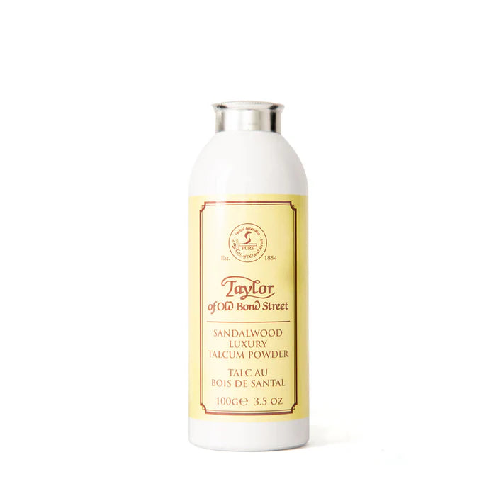 Taylor of Old Bond Street Sandalwood talcum powder bottle, 100g