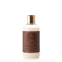 Taylor of Old Bond Street Tobacco Leaf hair and body shampoo bottle, gold cap