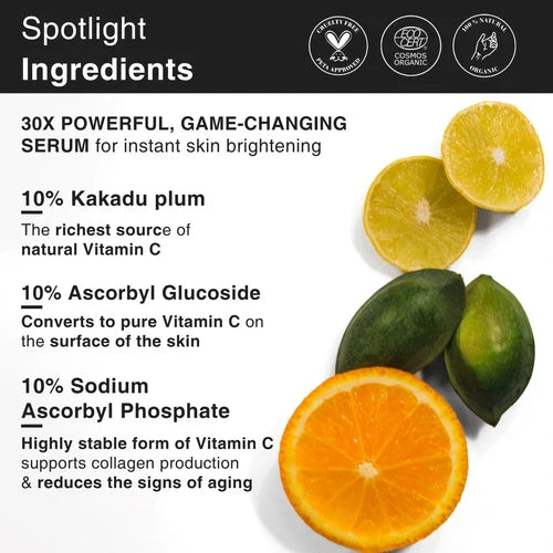 SoulFlower - 30X Vitamin C Serum for Bouncier & Brighter Skin, Dermatologically Tested 20ml