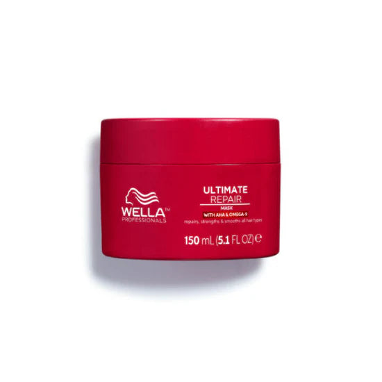 Hair repair mask jar with red lid and Wella Professionals branding, 150 ml