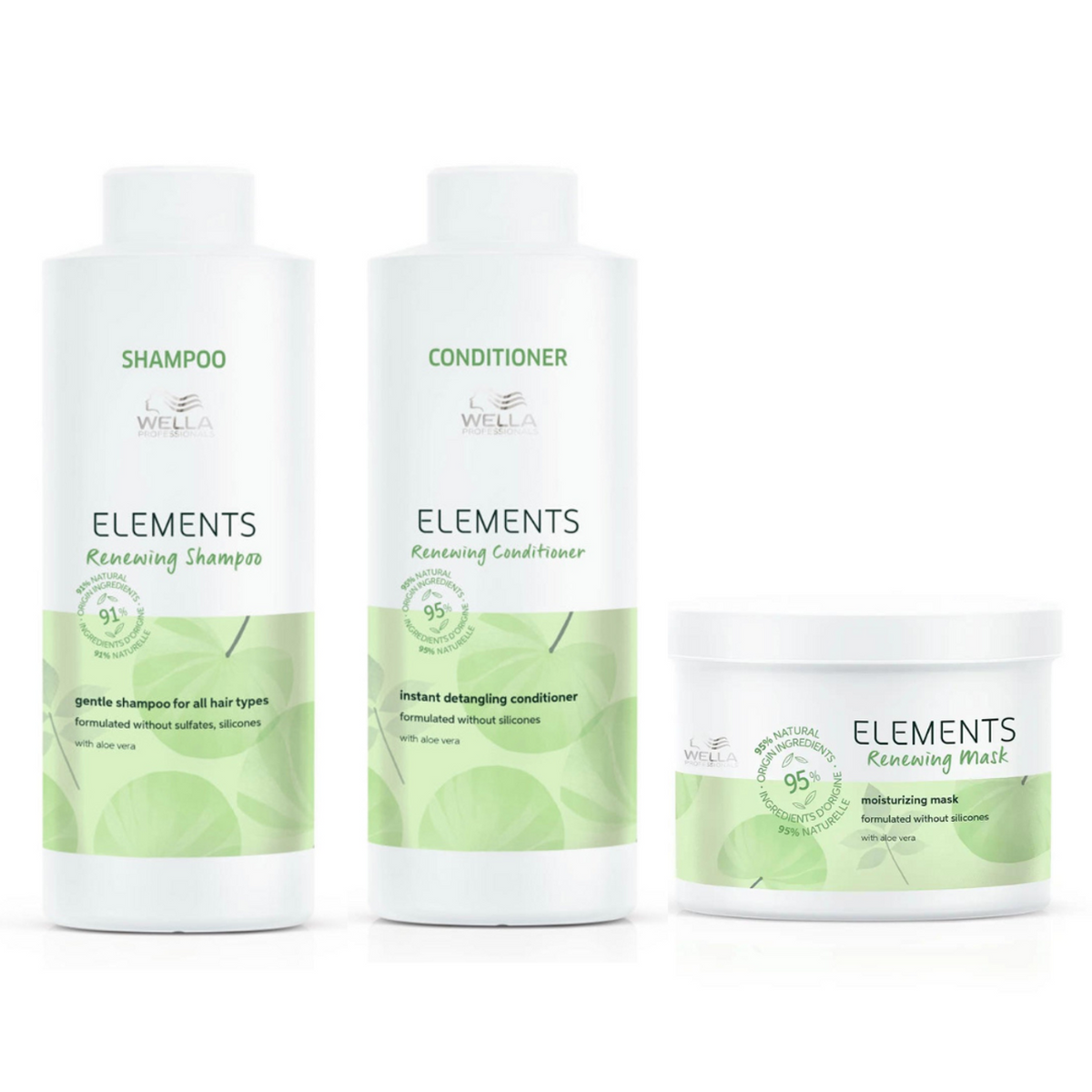 Wella Professionals - Elements Renewing Shampoo, Conditioner & Mask Bundle