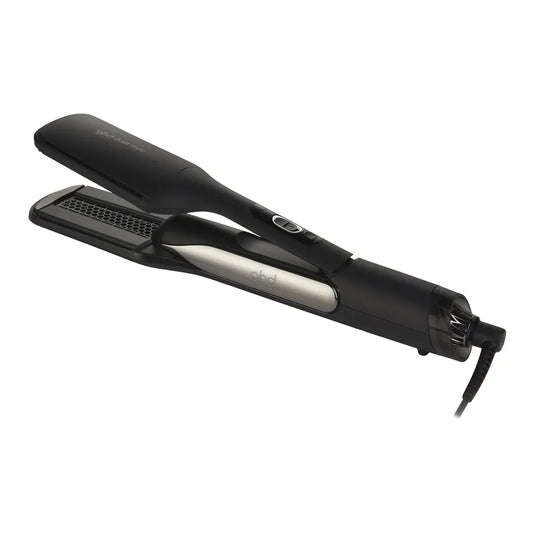 Black hot air 2-in-1 hair styler with dual plates and cord