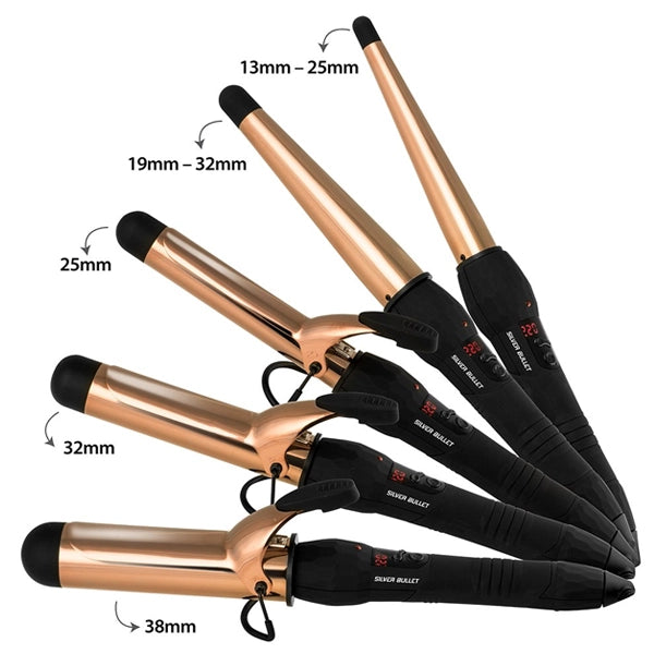 Silver Bullet Conical Curling Iron - Rose Gold Titanium - Kess Hair and Beauty