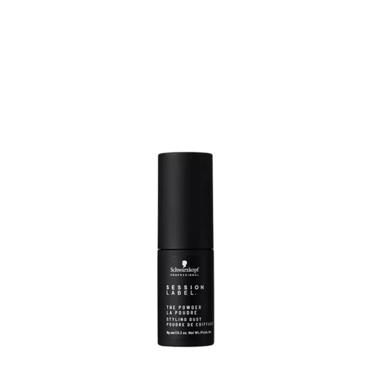 Schwarzkopf Session Label styling dust bottle, black pump-style container