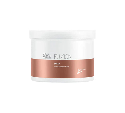 Wella Fusion intense repair mask jar, white tub with rose label