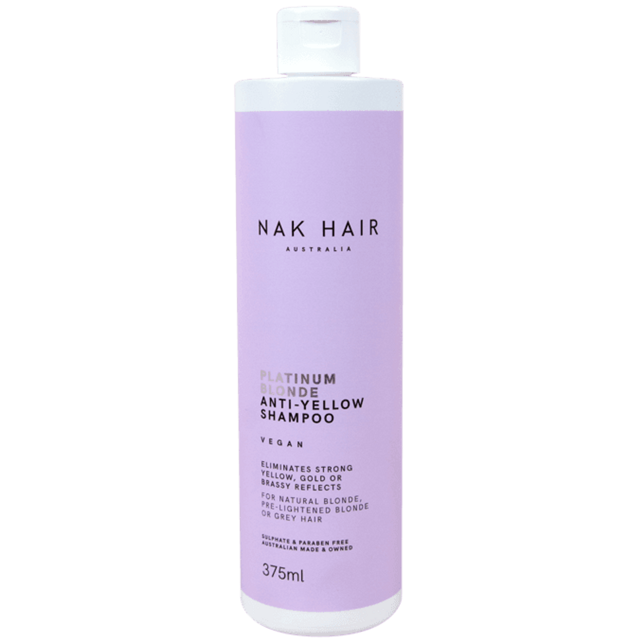 NAK Hair Platinum Blonde Shampoo 375ml - Kess Hair and Beauty