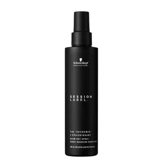 Schwarzkopf Session Label Thickener blow-dry spray bottle, black with pump cap