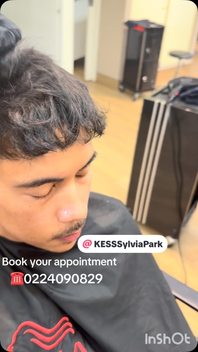 Before and after — Full head bleach & toner at Kess Sylvia Park